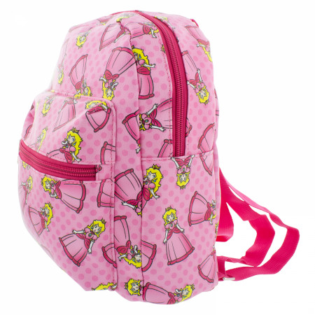 Super Mario Bros. Princess Peach All Over Print 10" Synthetic Leather Backpack
